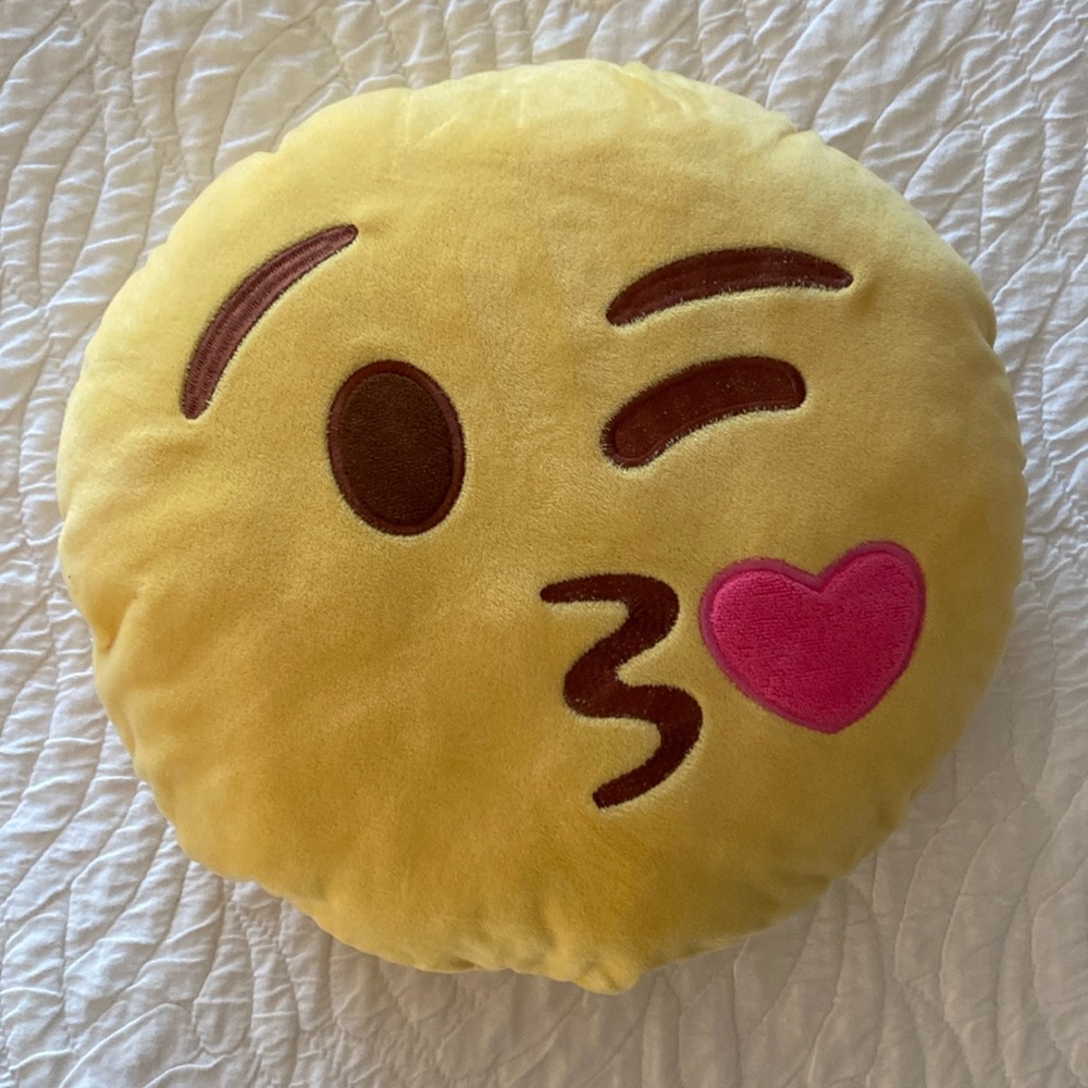 Kissy Face 😘 Emoji Accent Pillow